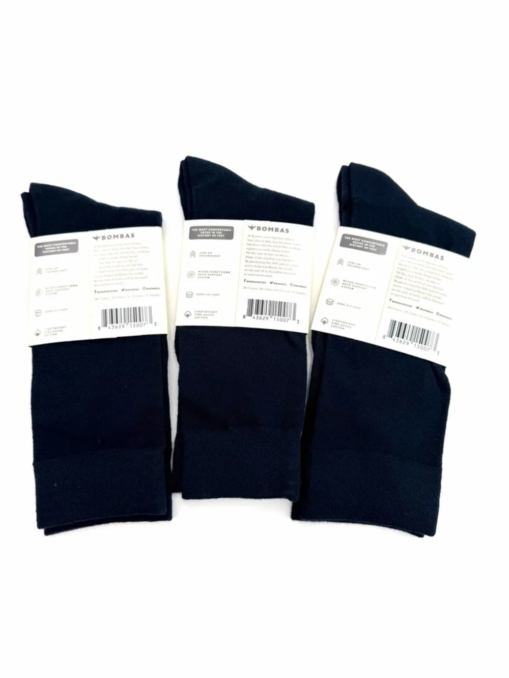 Bombas Navy Blue Lightweight Women’s Calf Dress Crew Socks Set of 3 Pairs NWT